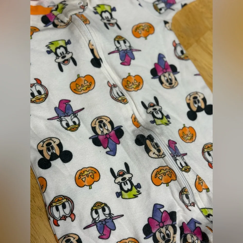 6-9 months- Disney Halloween Themed Kids One Piece‎ - White and Orange